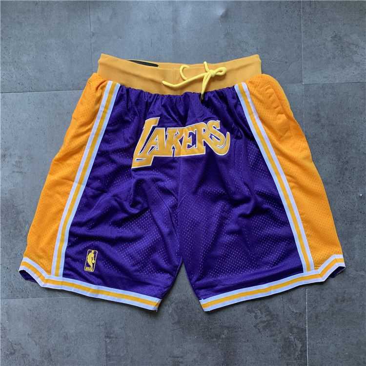 Men NBA 2021 Los Angeles Lakers Purple Shorts 2
